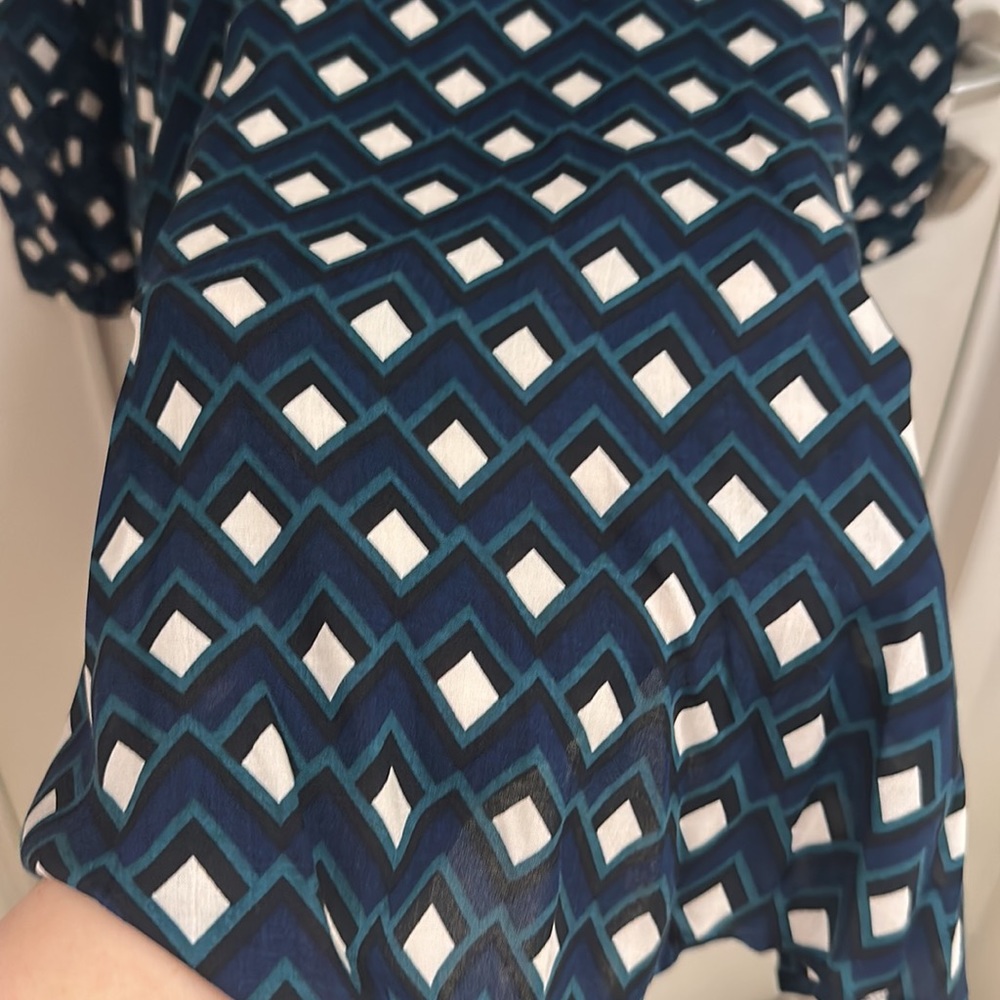 NWOT Zara Shirt dress with long sleeves in a smart , eye catching pattern! UK L! - Picture 8 of 13